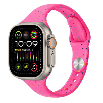 For Apple Watch Ultra 2 49mm Slim Style Colorful Dots Silicone Watch Band(Pink) by bashfashion