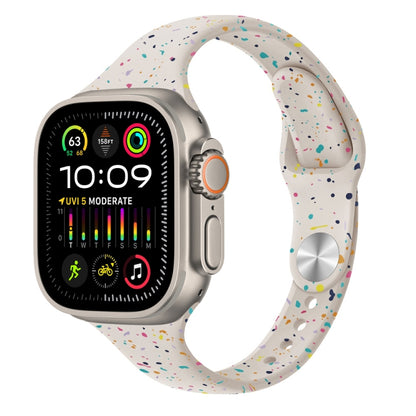 For Apple Watch Ultra 2 49mm Slim Style Colorful Dots Silicone Watch Band(Starlight) by bashfashion