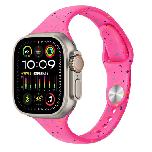 For Apple Watch Ultra 49mm Slim Style Colorful Dots Silicone Watch Band(Pink) by bashfashion