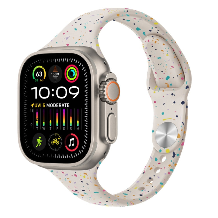 For Apple Watch Ultra 49mm Slim Style Colorful Dots Silicone Watch Band(Starlight) by bashfashion