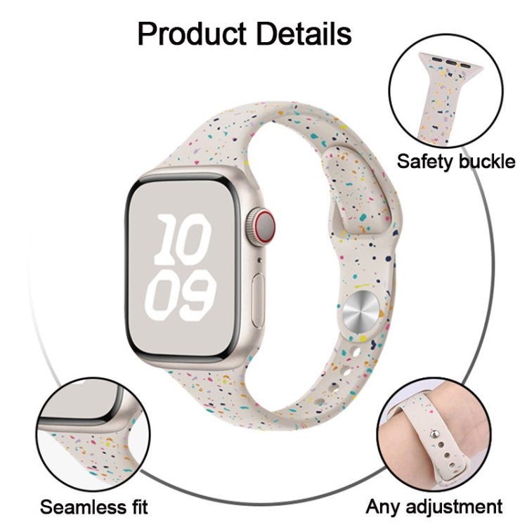 For Apple Watch Ultra 2 49mm Slim Style Colorful Dots Silicone Watch Band(Wine Red) by bashfashion