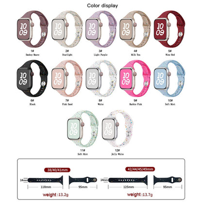 For Apple Watch Ultra 49mm Slim Style Colorful Dots Silicone Watch Band(Pink Sand) by bashfashion