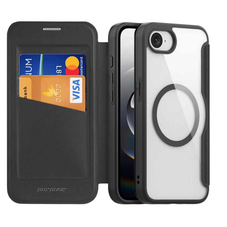 For iPhone 16e DUX DUCIS Skin X Pro Series MagSafe Ring Holder Leather Phone Case(Black) by DUX DUCIS