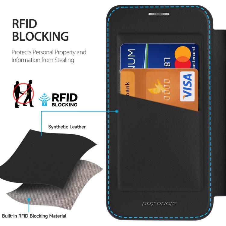 For iPhone 16e DUX DUCIS Skin X Pro Series MagSafe Ring Holder Leather Phone Case(Black) by DUX DUCIS