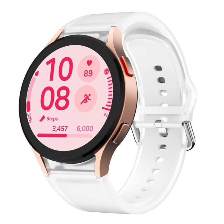 For Samsung Galaxy Watch FE 40mm Glacier Clear Two Color Silicone Watch Band(White) by bashfashion