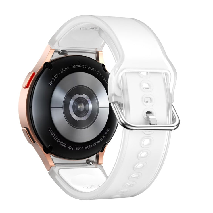 For Samsung Galaxy Watch FE 40mm Glacier Clear Two Color Silicone Watch Band(White) by bashfashion