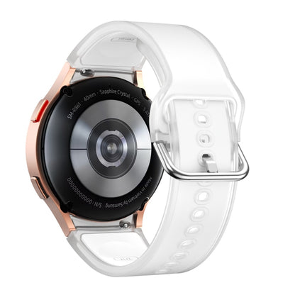 For Samsung Galaxy Watch FE 40mm Glacier Clear Two Color Silicone Watch Band(White) by bashfashion
