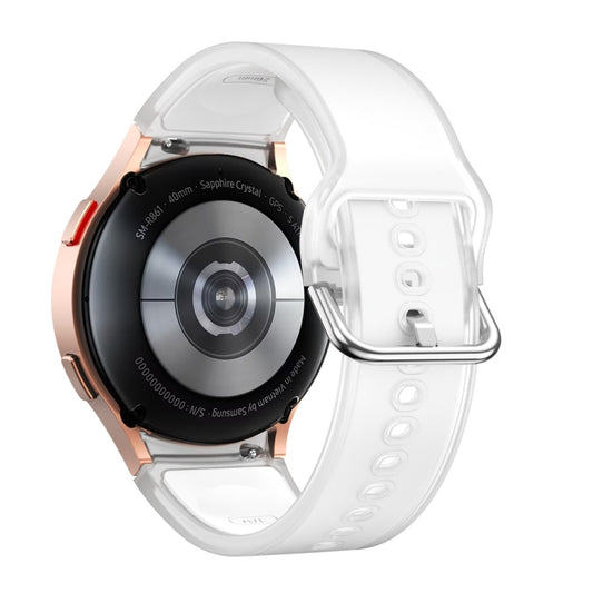 For Samsung Galaxy Watch FE 40mm Glacier Clear Two Color Silicone Watch Band(White) by bashfashion
