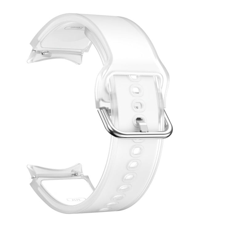 For Samsung Galaxy Watch FE 40mm Glacier Clear Two Color Silicone Watch Band(White) by bashfashion