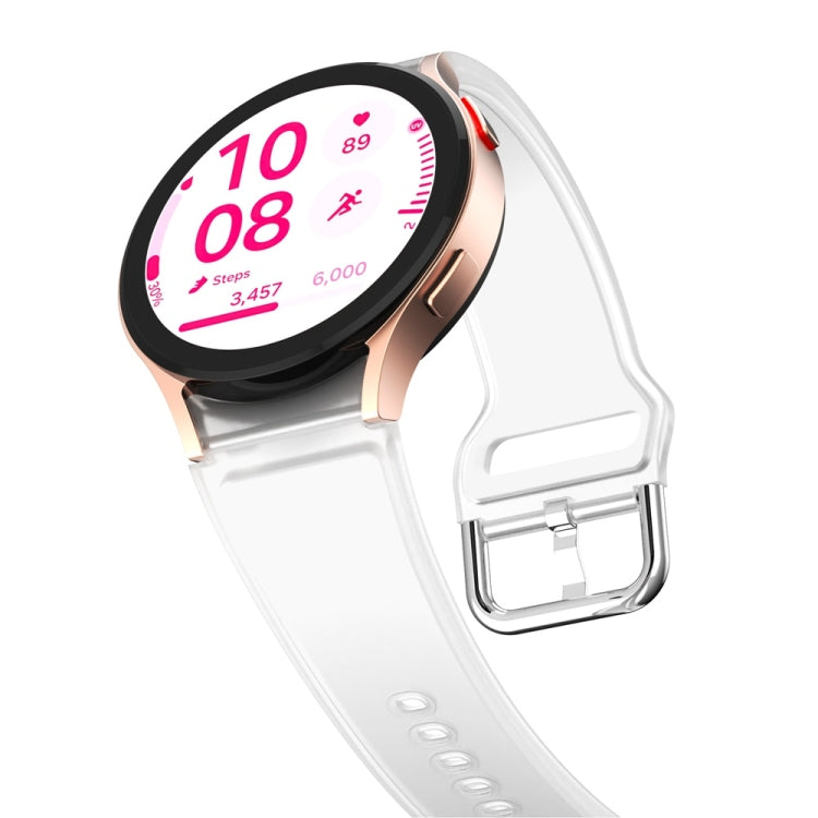 For Samsung Galaxy Watch FE 40mm Glacier Clear Two Color Silicone Watch Band(White) by bashfashion