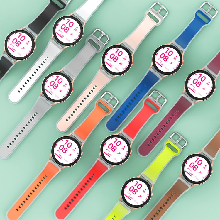 For Samsung Galaxy Watch FE 40mm Glacier Clear Two Color Silicone Watch Band(White) by bashfashion