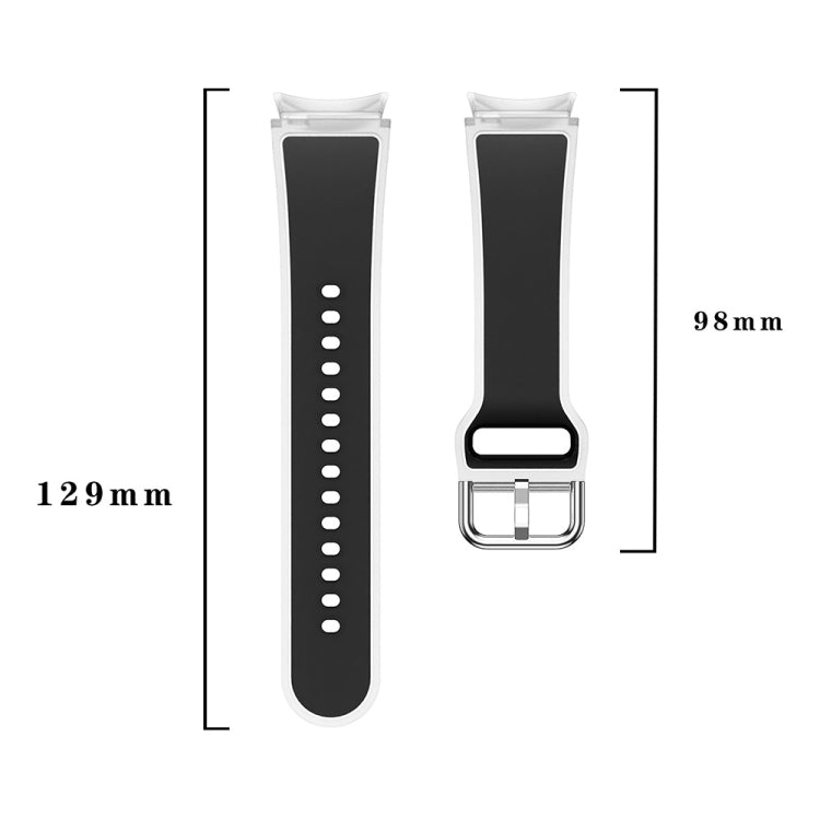 For Samsung Galaxy Watch FE 40mm Glacier Clear Two Color Silicone Watch Band(White) by bashfashion