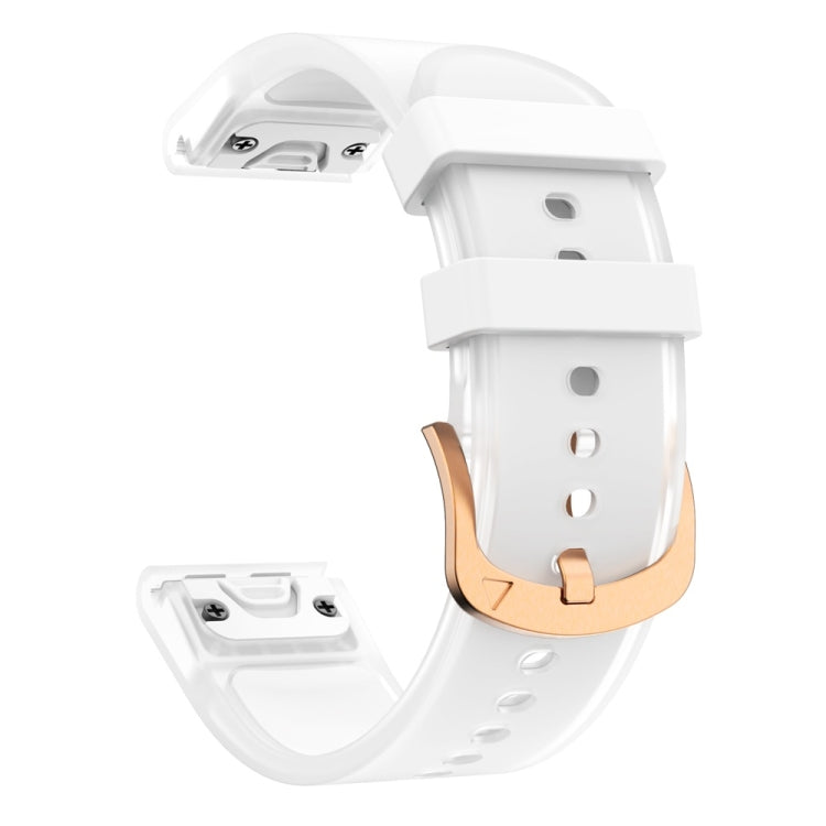 For Garmin Fenix 7S Glacier Clear Two Color Silicone Watch Band(White) by bashfashion