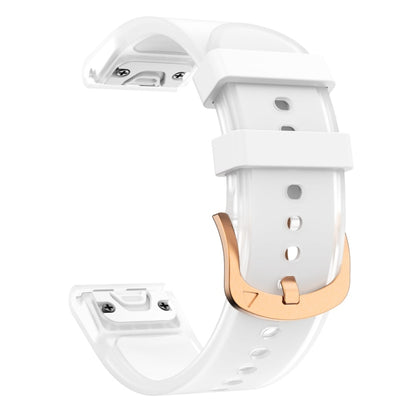 For Garmin Fenix 7S Glacier Clear Two Color Silicone Watch Band(White) by bashfashion