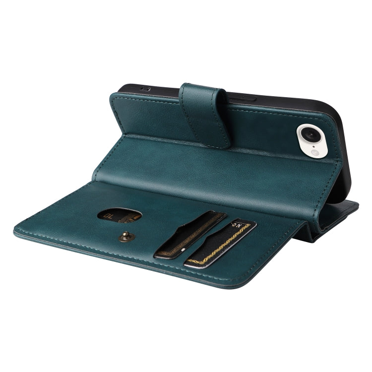 For iPhone 16e Multi-Function Wallet 10 Card Slots Leather Phone Case(Dark Green) by bashfashion
