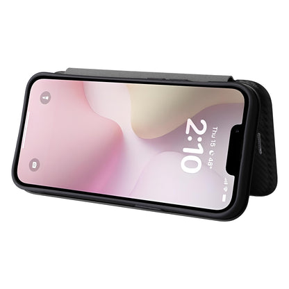 For iPhone SE 2024 Carbon Fiber Texture Flip Leather Phone Case(Black) by bashfashion