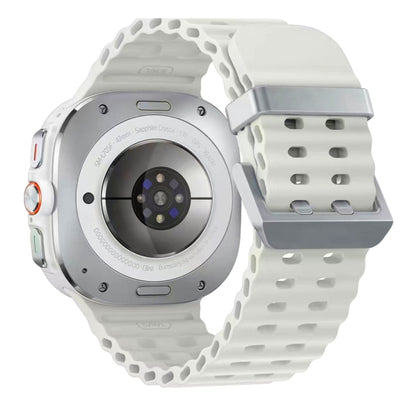 For Samsung Galaxy Watch Ultra 47mm / Ultra 2025 Ocean Dual Silver Buckle Silicone Watch Band(Starlight) by bashfashion
