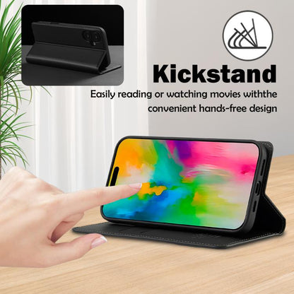 For iPhone 17 LC.IMEEKE L1 Series Frosted Fine Texture PU Phone Case(Black) by LC.IMEEKE