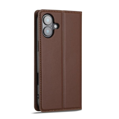 For iPhone 17 LC.IMEEKE L1 Series Frosted Fine Texture PU Phone Case(Brown) by LC.IMEEKE