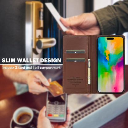 For iPhone 17 LC.IMEEKE L1 Series Frosted Fine Texture PU Phone Case(Brown) by LC.IMEEKE