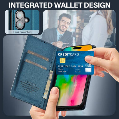 For iPhone 17 LC.IMEEKE L1 Series Frosted Fine Texture PU Phone Case(Blue) by LC.IMEEKE