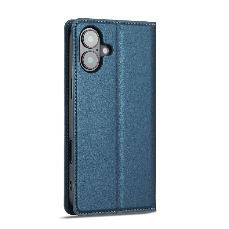 For iPhone 17 LC.IMEEKE L1 Series Frosted Fine Texture PU Phone Case(Blue) by LC.IMEEKE