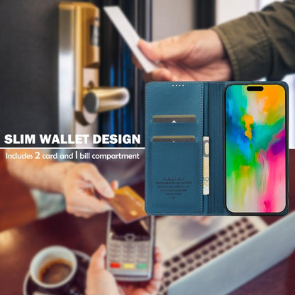 For iPhone 17 LC.IMEEKE L1 Series Frosted Fine Texture PU Phone Case(Blue) by LC.IMEEKE