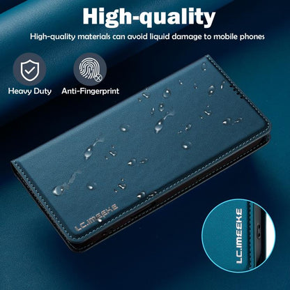 For iPhone 17 LC.IMEEKE L1 Series Frosted Fine Texture PU Phone Case(Blue) by LC.IMEEKE