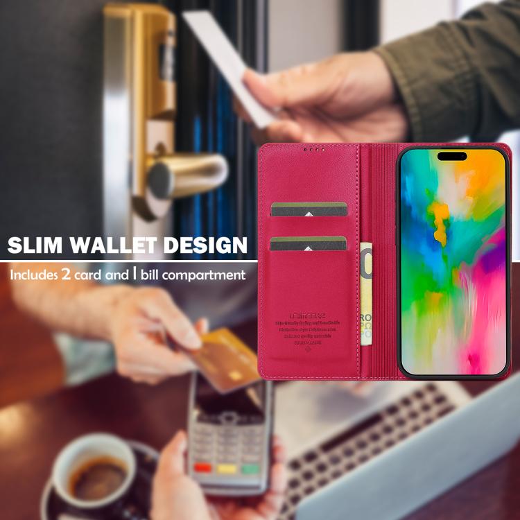 For iPhone 17 LC.IMEEKE L1 Series Frosted Fine Texture PU Phone Case(Red) by LC.IMEEKE