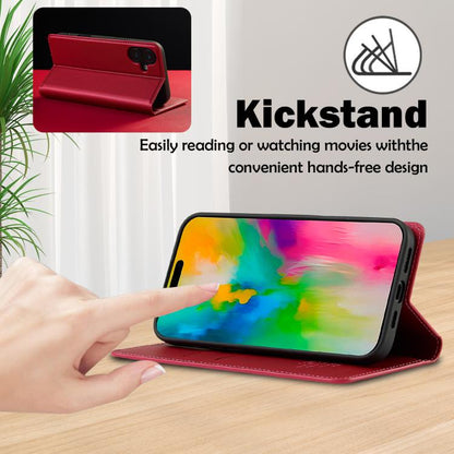 For iPhone 17 LC.IMEEKE L1 Series Frosted Fine Texture PU Phone Case(Red) by LC.IMEEKE