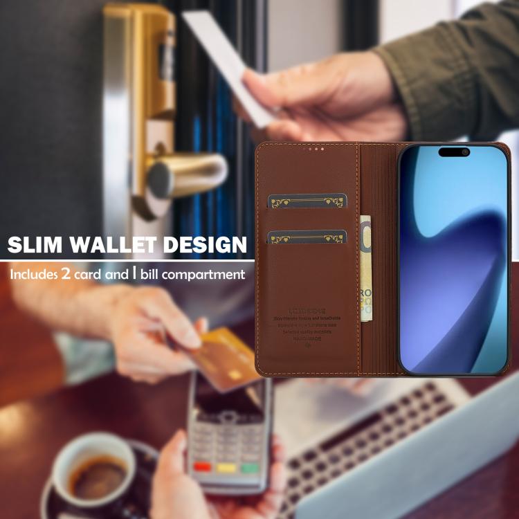 For iPhone Air LC.IMEEKE L1 Series Frosted Fine Texture PU Phone Case(Brown) by LC.IMEEKE