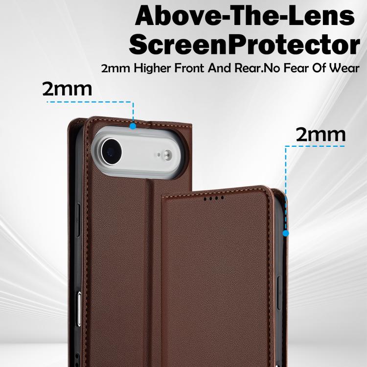For iPhone Air LC.IMEEKE L1 Series Frosted Fine Texture PU Phone Case(Brown) by LC.IMEEKE