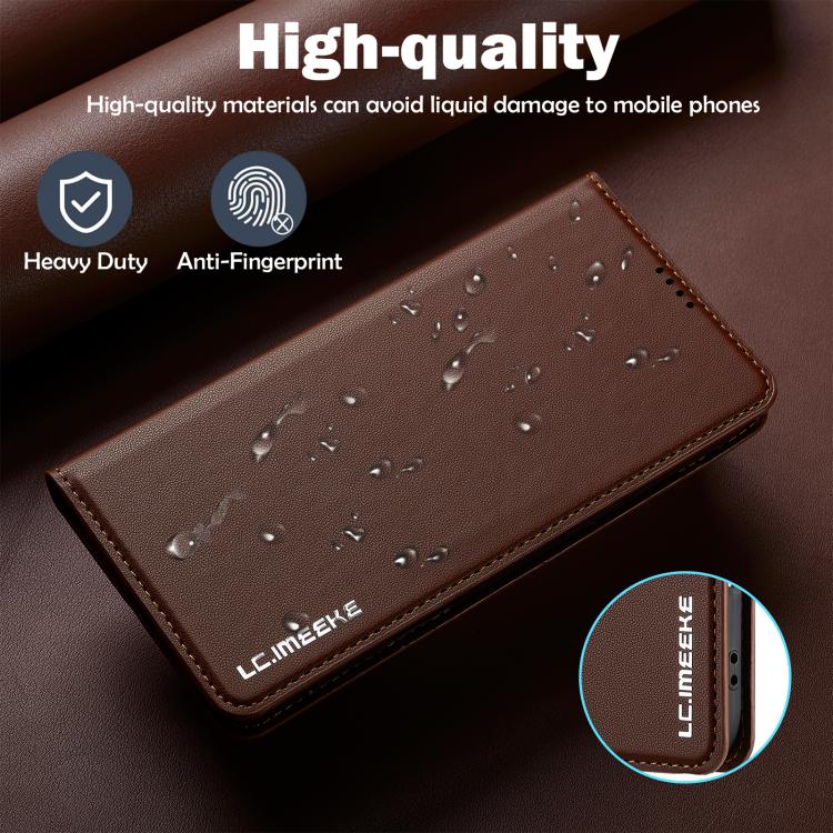 For iPhone Air LC.IMEEKE L1 Series Frosted Fine Texture PU Phone Case(Brown) by LC.IMEEKE
