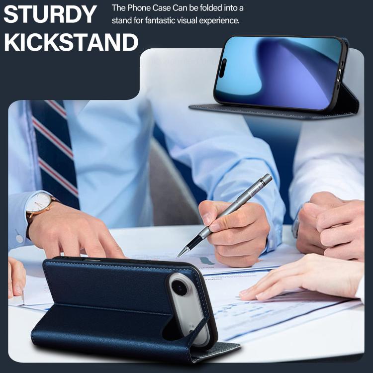 For iPhone Air LC.IMEEKE L1 Series Frosted Fine Texture PU Phone Case(Blue) by LC.IMEEKE