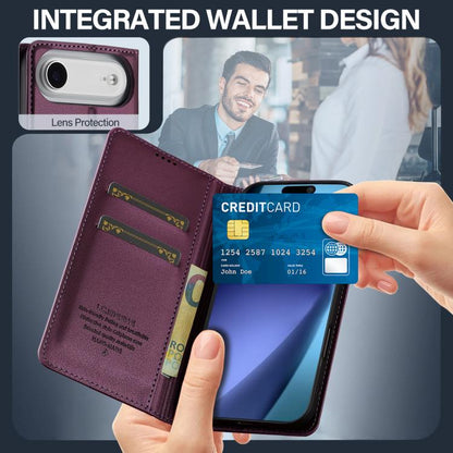 For iPhone Air LC.IMEEKE L1 Series Frosted Fine Texture PU Phone Case(Purple) by LC.IMEEKE