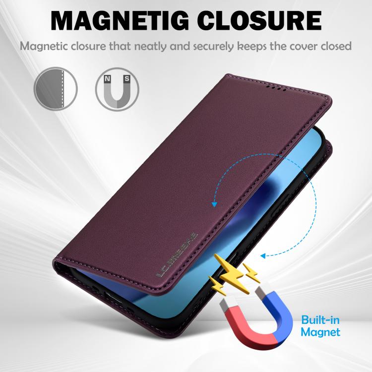 For iPhone Air LC.IMEEKE L1 Series Frosted Fine Texture PU Phone Case(Purple) by LC.IMEEKE