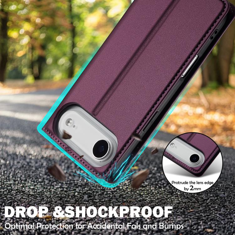 For iPhone Air LC.IMEEKE L1 Series Frosted Fine Texture PU Phone Case(Purple) by LC.IMEEKE