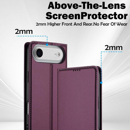 For iPhone Air LC.IMEEKE L1 Series Frosted Fine Texture PU Phone Case(Purple) by LC.IMEEKE