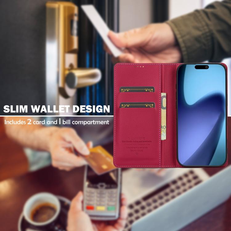 For iPhone Air LC.IMEEKE L1 Series Frosted Fine Texture PU Phone Case(Red) by LC.IMEEKE