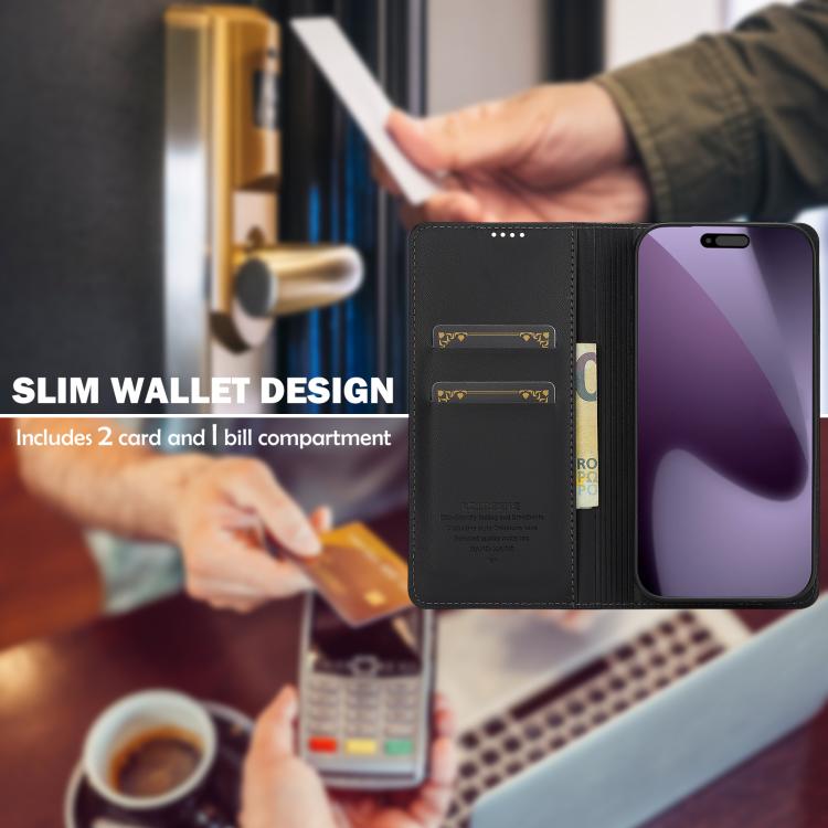 For iPhone 17 Pro LC.IMEEKE L1 Series Frosted Fine Texture PU Phone Case(Black) by LC.IMEEKE