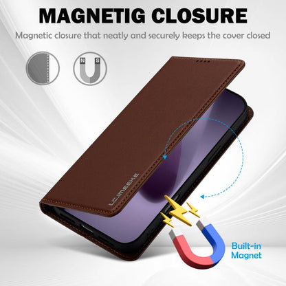 For iPhone 17 Pro LC.IMEEKE L1 Series Frosted Fine Texture PU Phone Case(Brown) by LC.IMEEKE