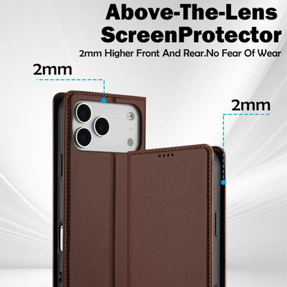 For iPhone 17 Pro LC.IMEEKE L1 Series Frosted Fine Texture PU Phone Case(Brown) by LC.IMEEKE