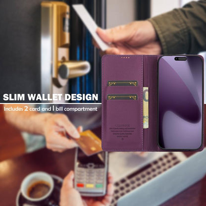 For iPhone 17 Pro LC.IMEEKE L1 Series Frosted Fine Texture PU Phone Case(Purple) by LC.IMEEKE