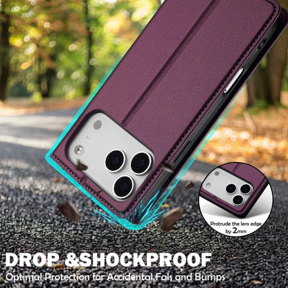 For iPhone 17 Pro LC.IMEEKE L1 Series Frosted Fine Texture PU Phone Case(Purple) by LC.IMEEKE