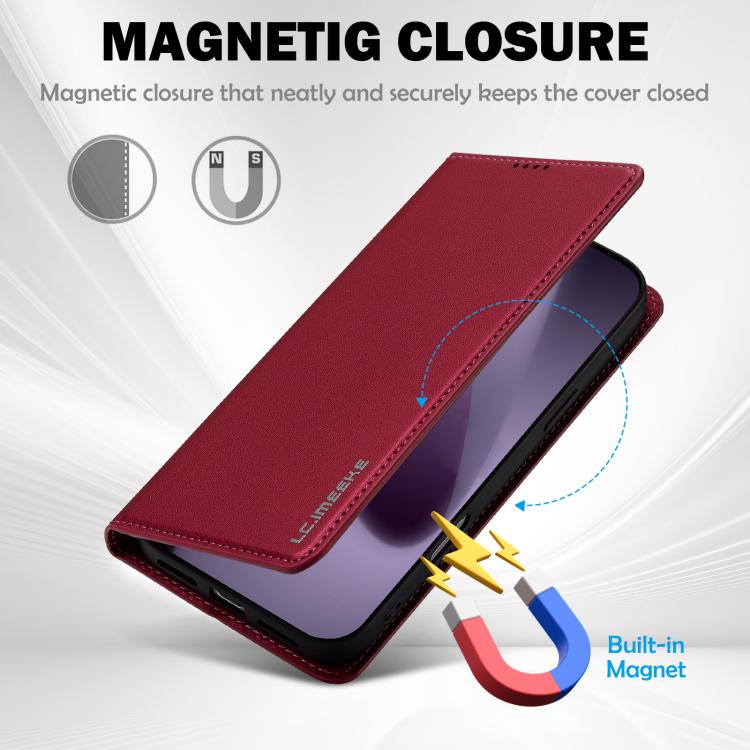 For iPhone 17 Pro LC.IMEEKE L1 Series Frosted Fine Texture PU Phone Case(Red) by LC.IMEEKE