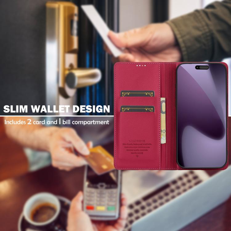 For iPhone 17 Pro LC.IMEEKE L1 Series Frosted Fine Texture PU Phone Case(Red) by LC.IMEEKE