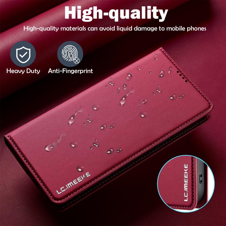 For iPhone 17 Pro LC.IMEEKE L1 Series Frosted Fine Texture PU Phone Case(Red) by LC.IMEEKE