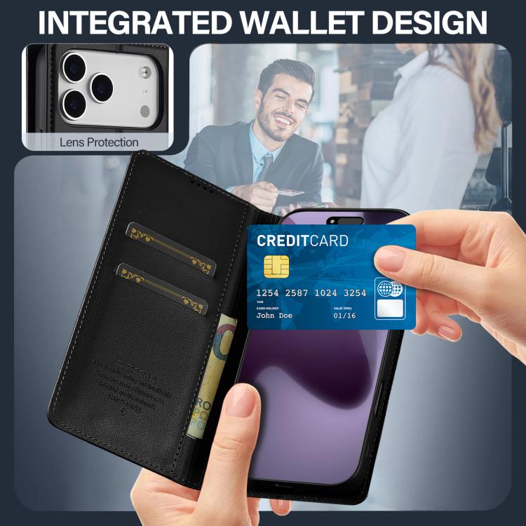 For iPhone 17 Pro Max LC.IMEEKE L1 Series Frosted Fine Texture PU Phone Case(Black) by LC.IMEEKE