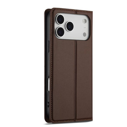 For iPhone 17 Pro Max LC.IMEEKE L1 Series Frosted Fine Texture PU Phone Case(Brown) by LC.IMEEKE
