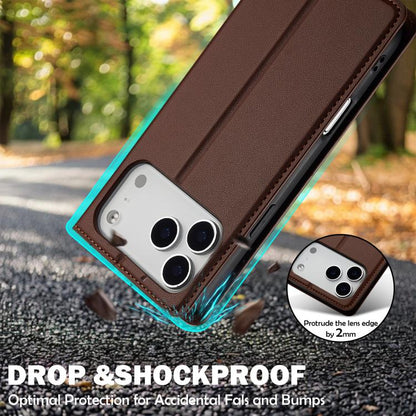 For iPhone 17 Pro Max LC.IMEEKE L1 Series Frosted Fine Texture PU Phone Case(Brown) by LC.IMEEKE